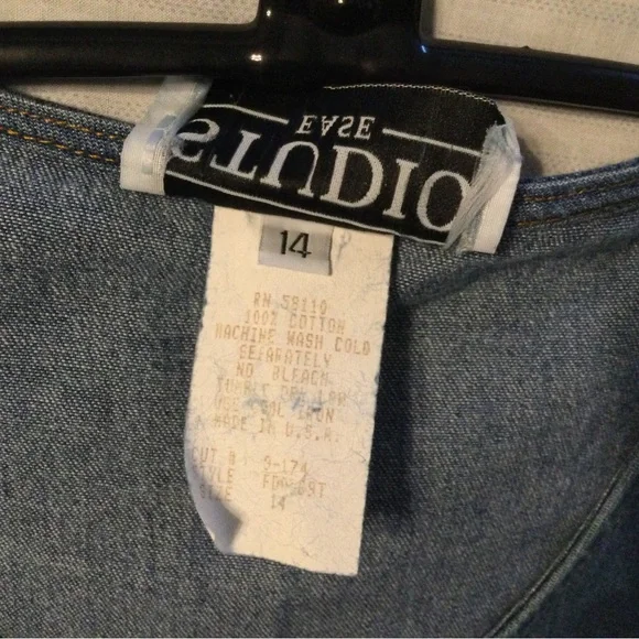 Vintage Denim Midi Dress, size 14 - Picture 5 of 6